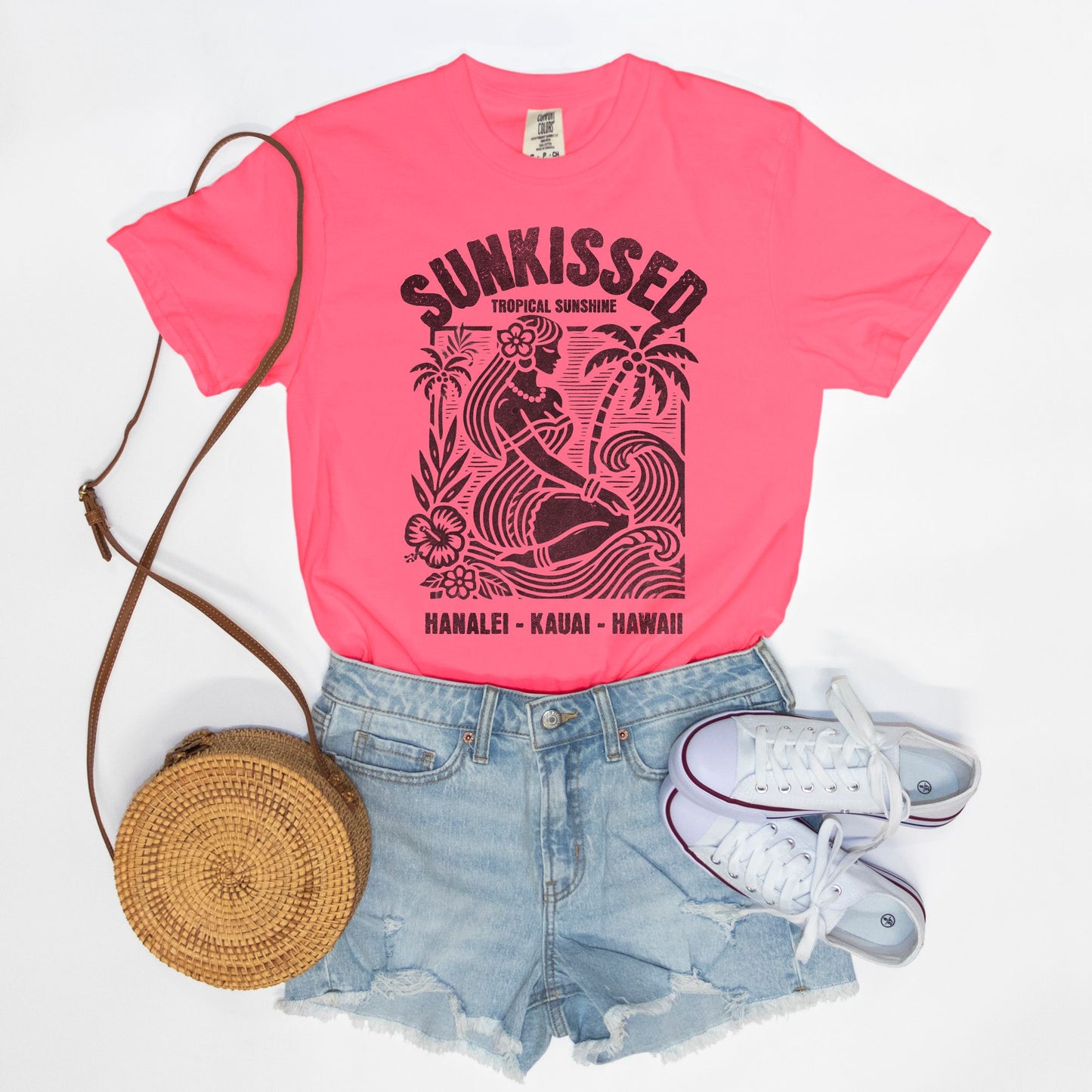 Sunkissed Hanalei Kauai Hawaii - Cotton T Shirt