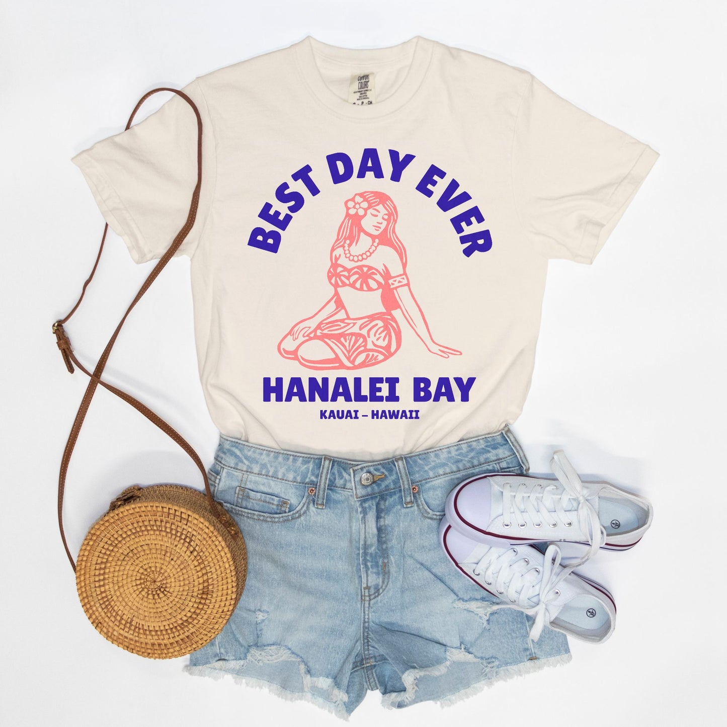 Vintage Edition - Best Day Ever – Hanalei Bay Logo Girl - Kauai - Hawaii T-shirt -