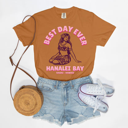 Best Day Ever Logo Girl – Hanalei Bay Cotton Tee (Earth, Limited Edition)