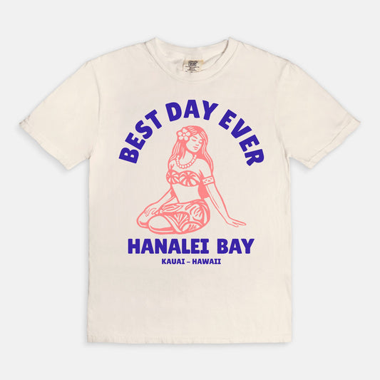 Vintage Edition - Best Day Ever – Hanalei Bay Logo Girl - Kauai - Hawaii T-shirt -